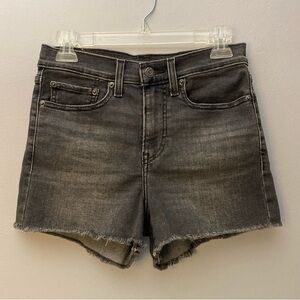 Like New LEVI’S HIGH RISE SHORTS Stretch Cut Off Black Smoke 27